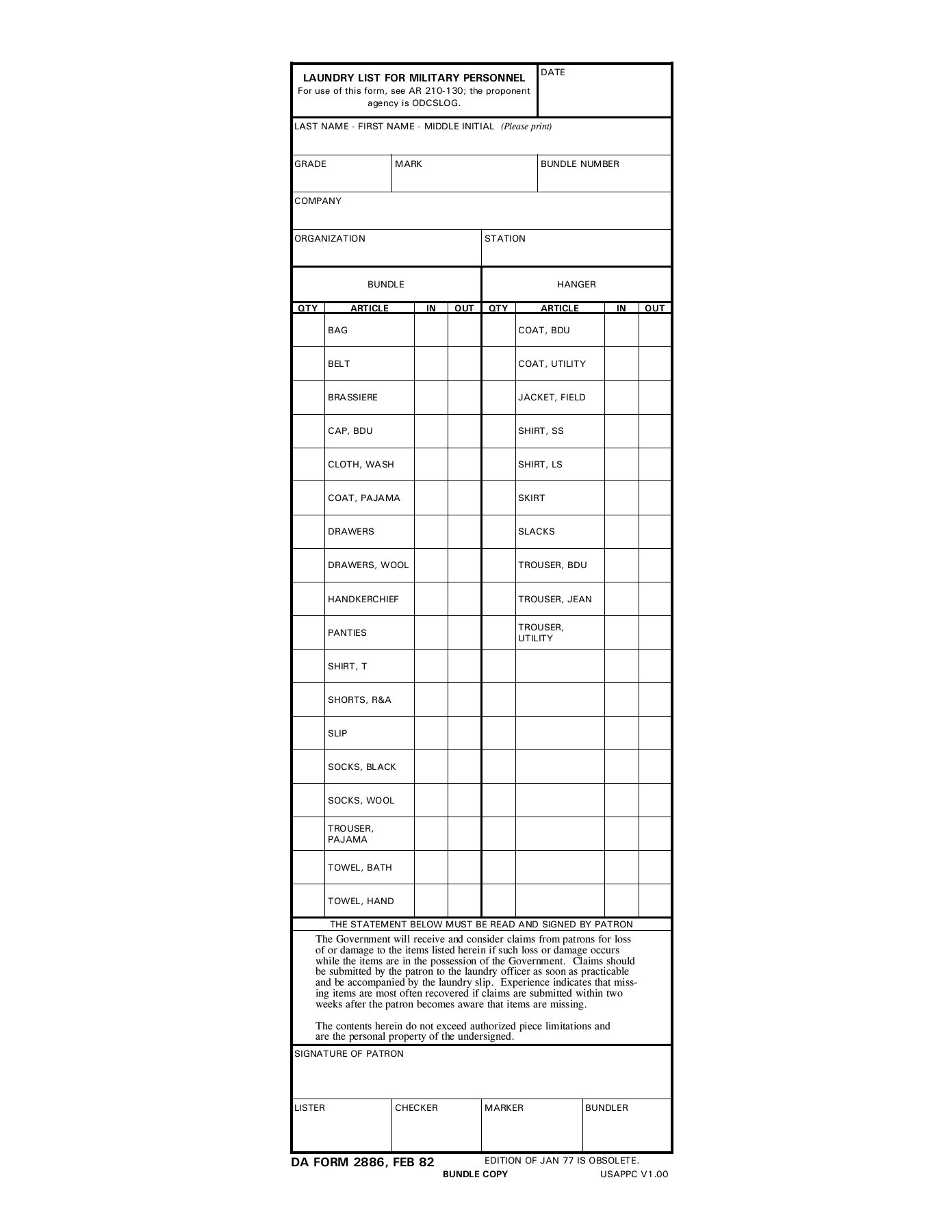 Download da 2886 Form