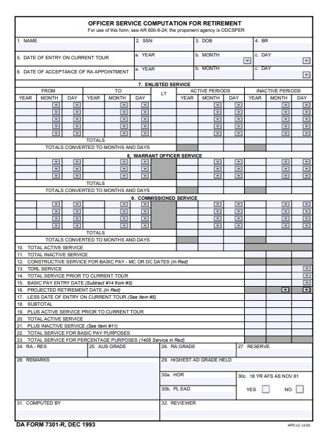 Download da 7301-R Form