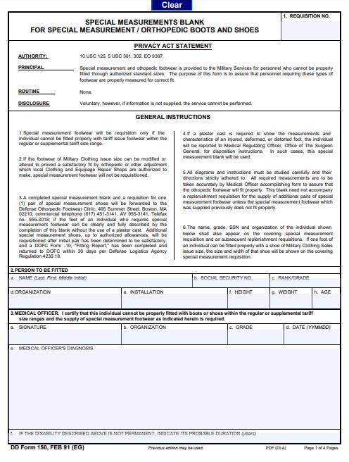 Download dd 150 Form