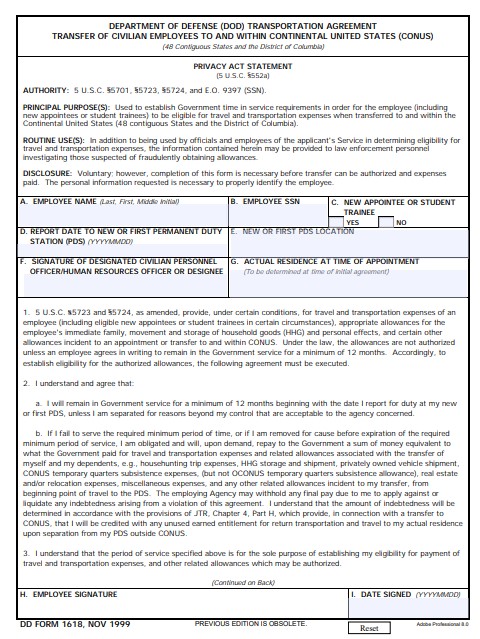 Download dd 1618 Form