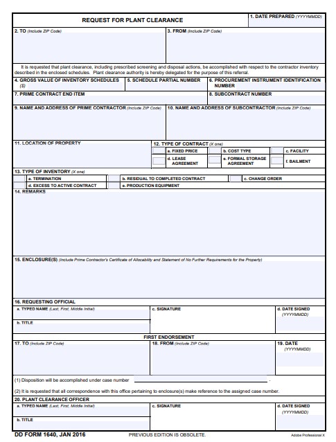 Download dd 1640 Form