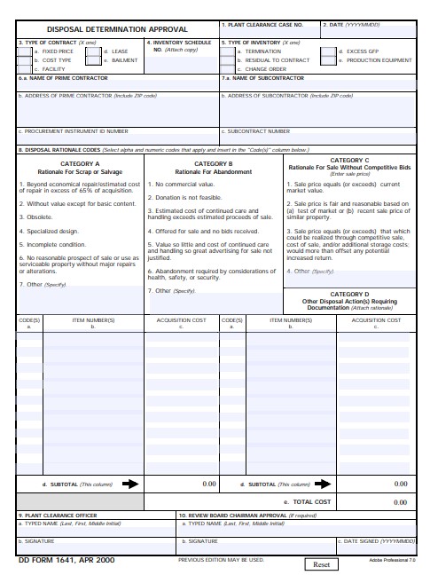 Download dd 1641 Form