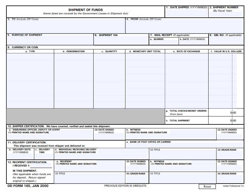 Download dd 165 Form