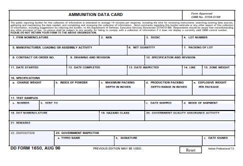 Download dd 1650 Form