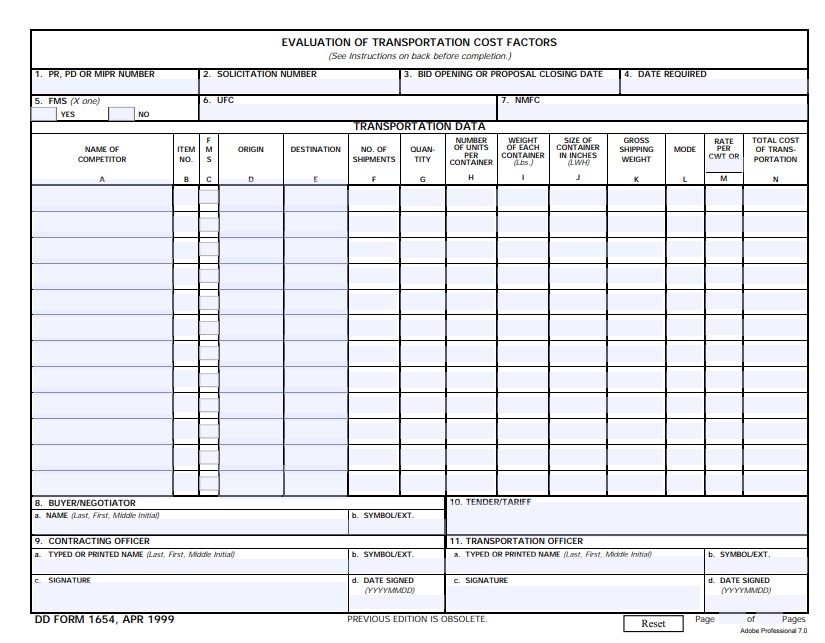 Download dd 1654 Form