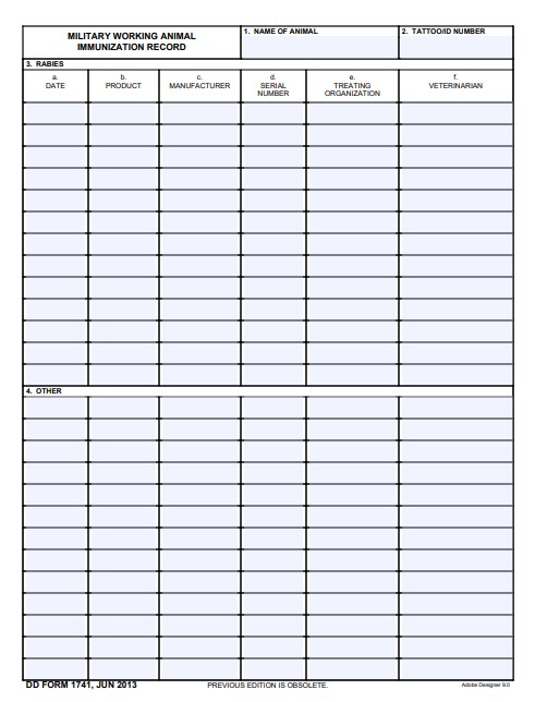 Download dd 1741 Form