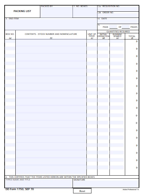 Download dd 1750 Form