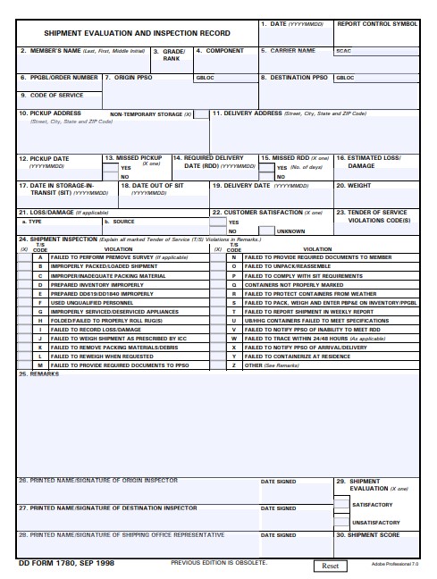 Download dd 1780 Form