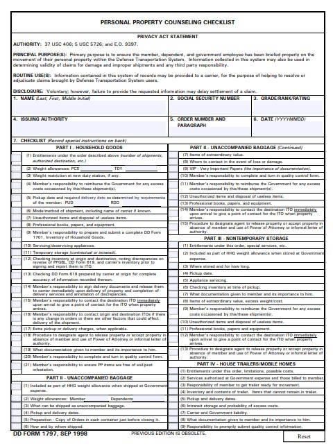 Download dd 1797 Form