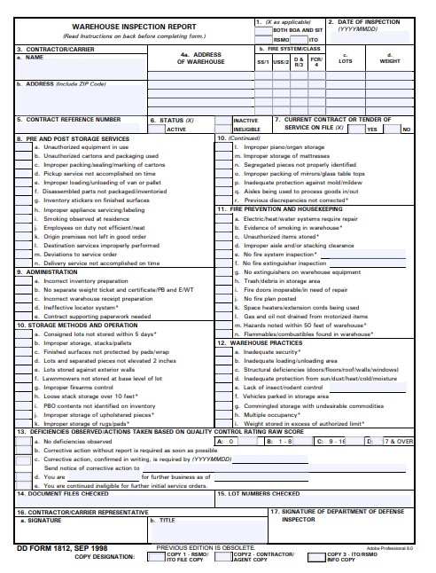 Download dd 1812 Form