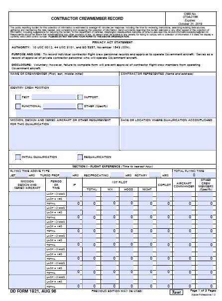 Download dd 1821 Form