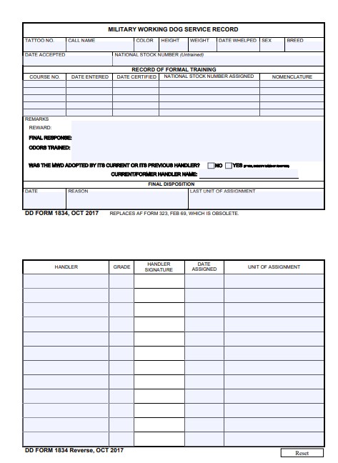 Download dd 1834 Form