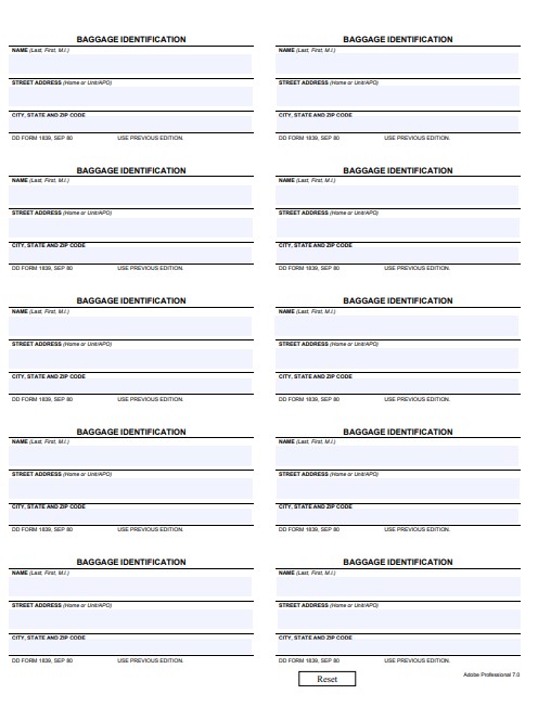 Download dd 1839 Form