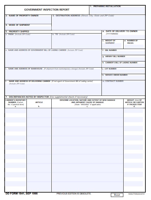 Download dd 1841 Form