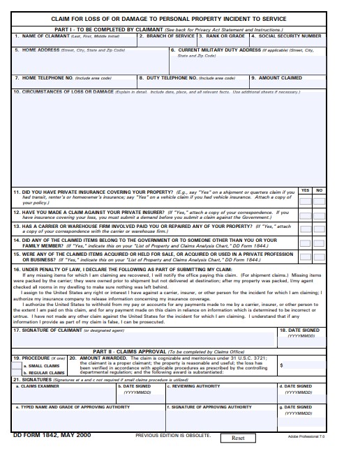 Download dd 1842 Form