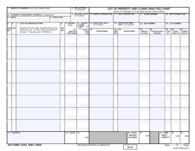 Download dd 1844 Form