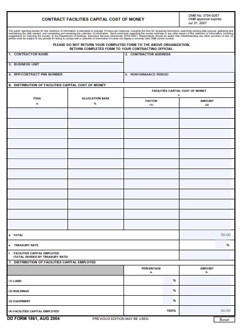 Download dd 1861 Form