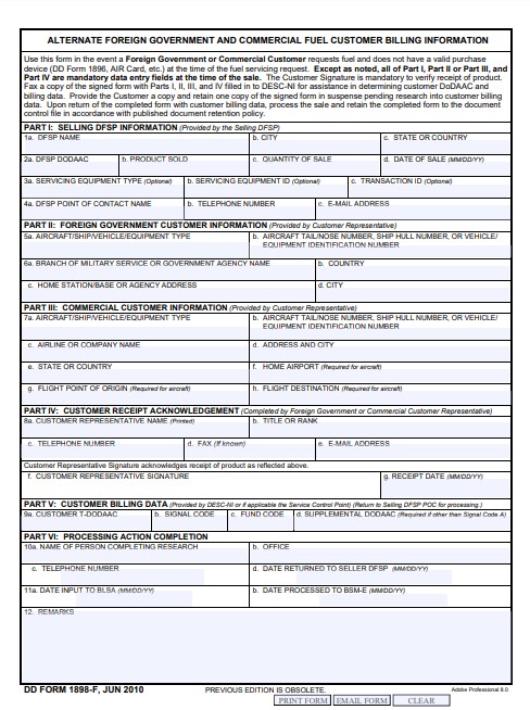 Download dd 1898-F Form