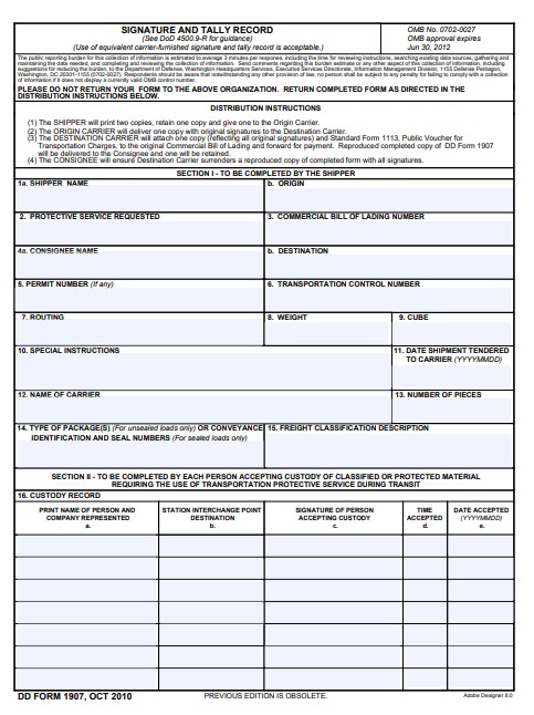 Download dd 1907 Form