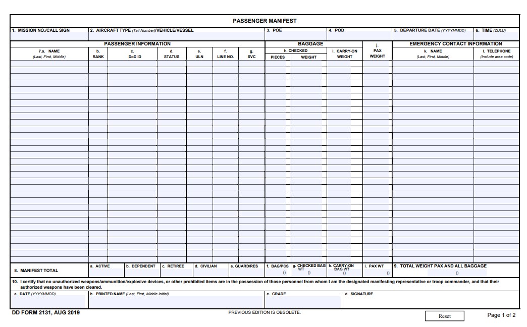 Download dd 2131 Form