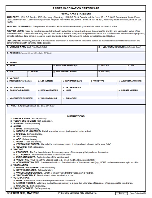 Download dd 2208 Form