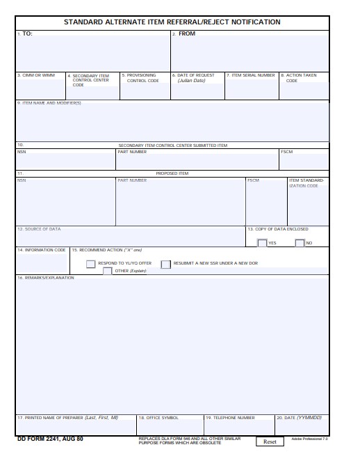 Download dd 2241 Form