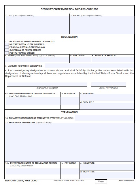 Download dd 2257 Form