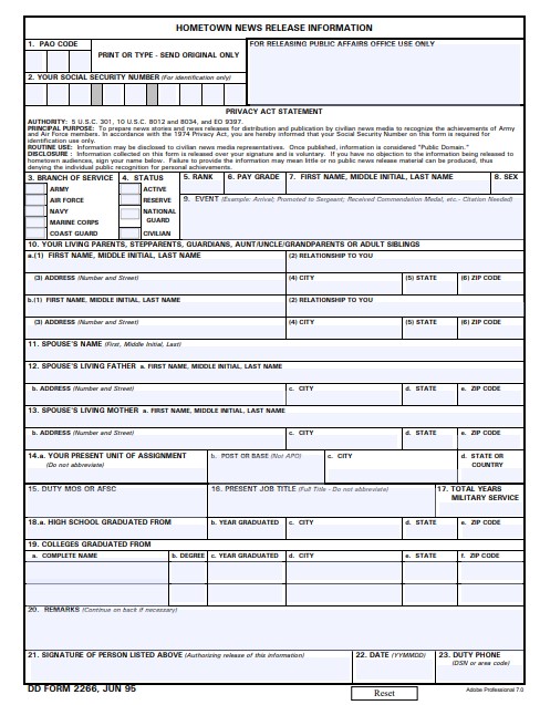 Download dd 2266 Form