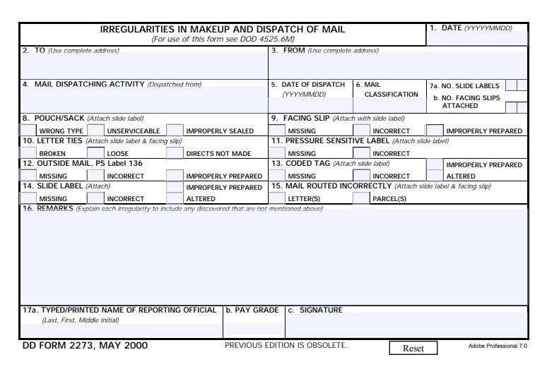 Download dd 2273 Form