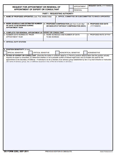 Download dd 2292 Form