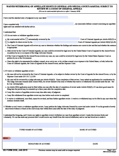 Download dd 2330 Form