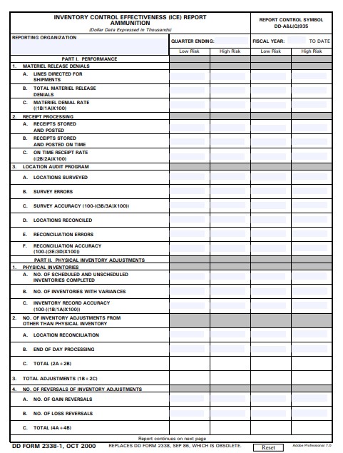 Download dd 2338-1 Form