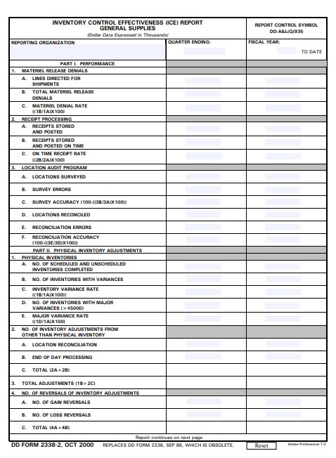 Download dd 2338-2 Form