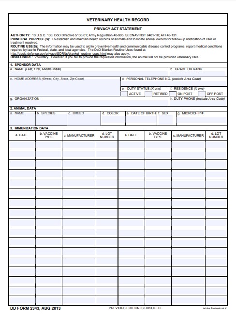 Download dd 2343 Form