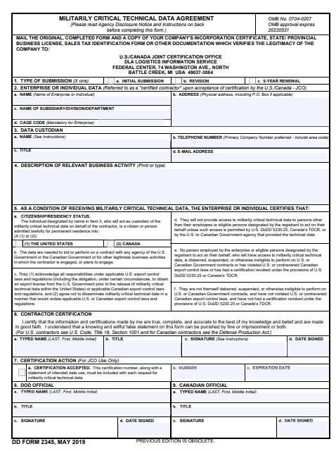 Download dd 2345 Form