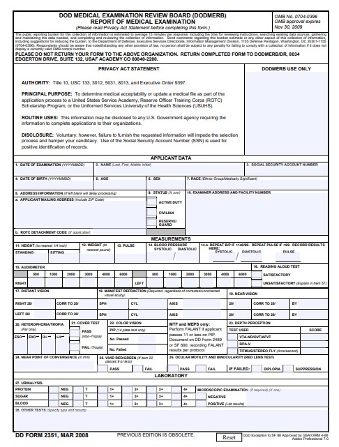 Download dd 2351 Form