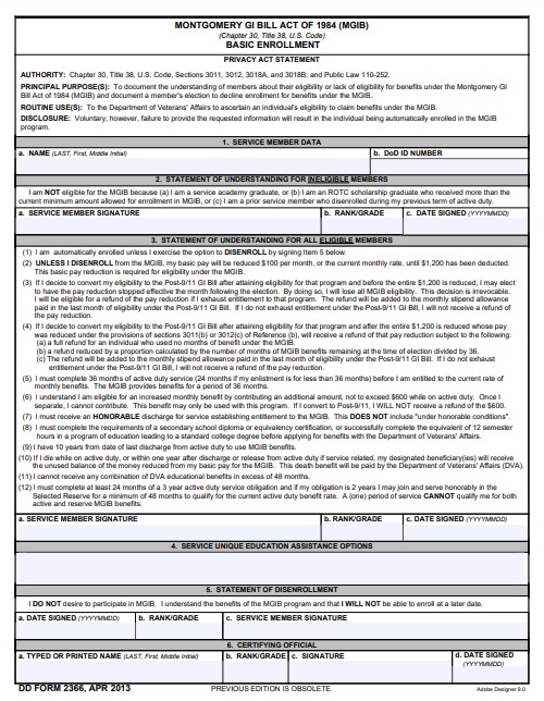 Download dd 2366 Form