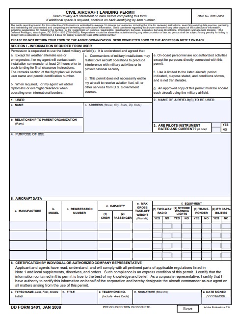 Download dd 2401 Form