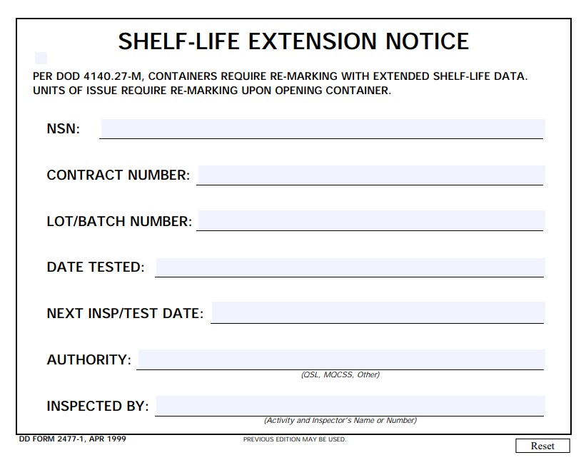 Download dd 2477-1 Form