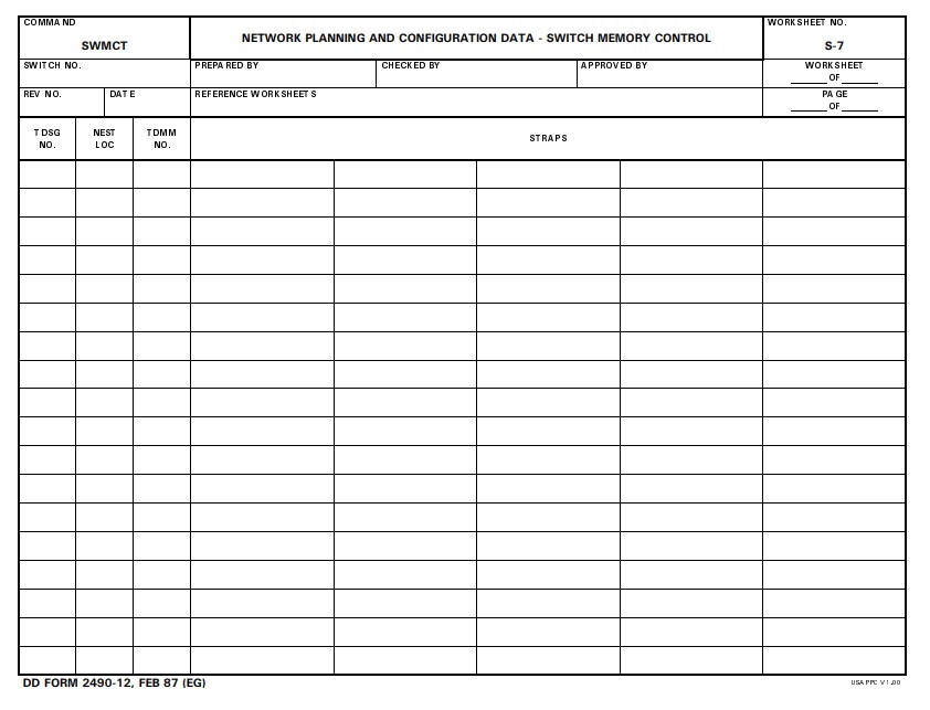 Download dd 2490-12 Form