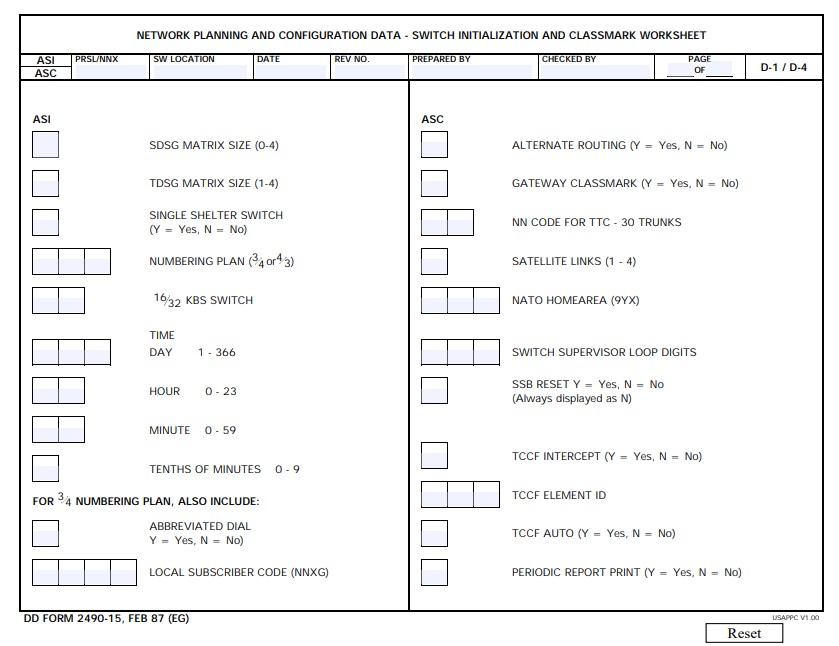 Download dd 2490-15 Form