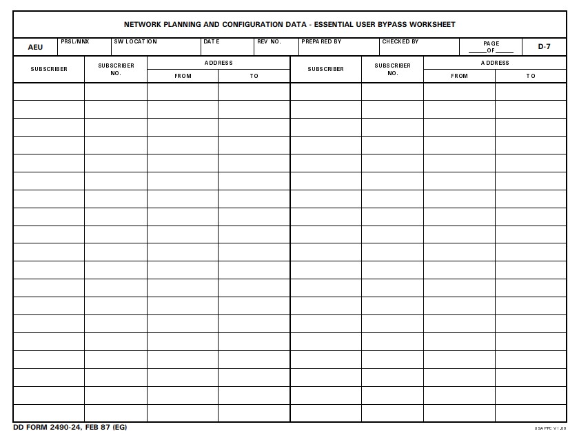 Download dd 2490-24 Form