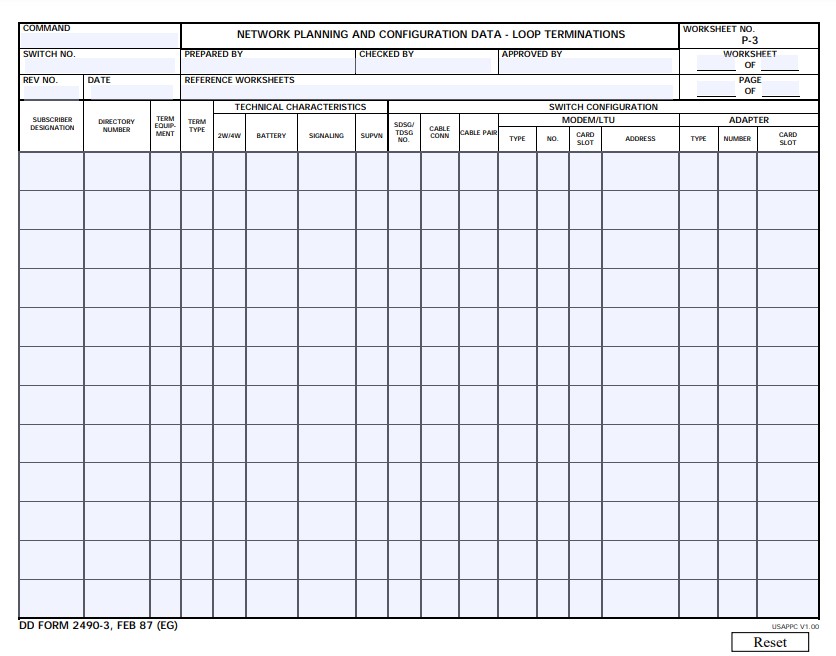 Download dd 2490-3 Form