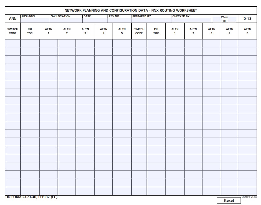 Download dd 2490-30 Form