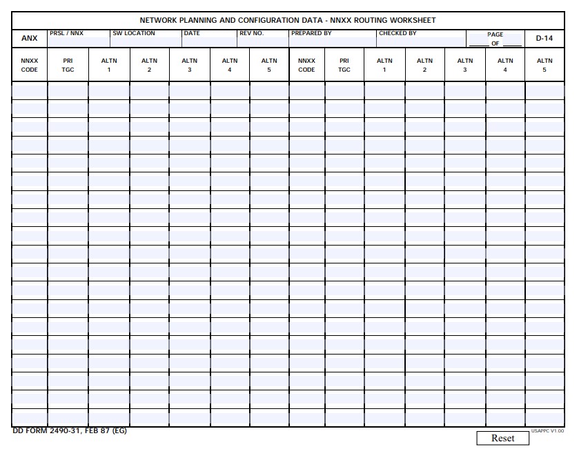 Download dd 2490-31 Form