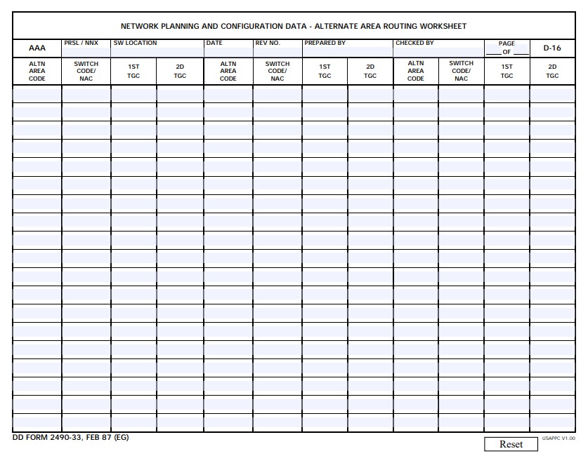 Download dd 2490-33 Form