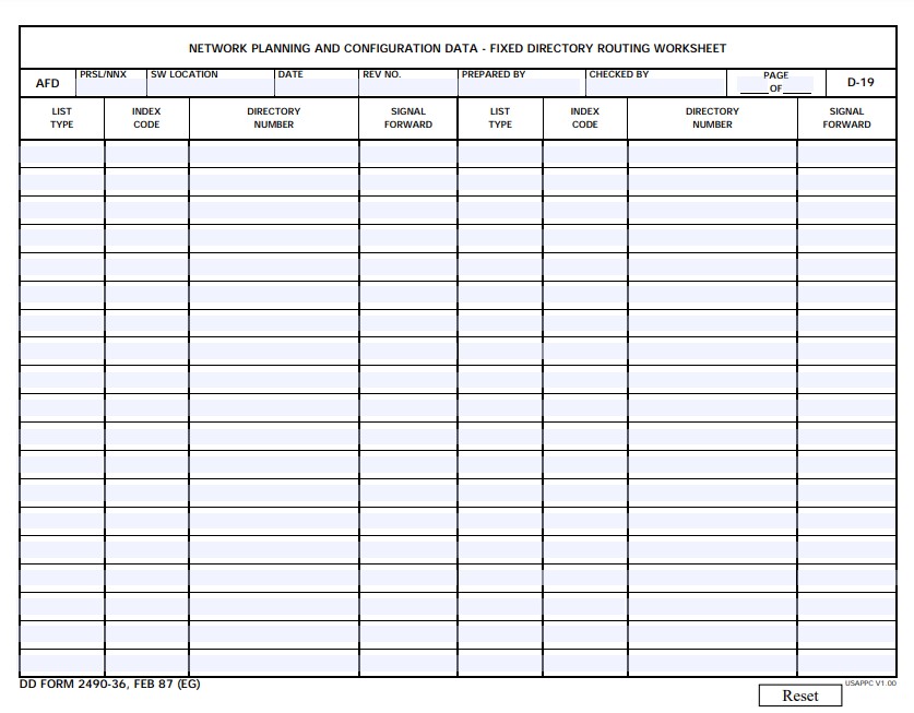 Download dd 2490-36 Form