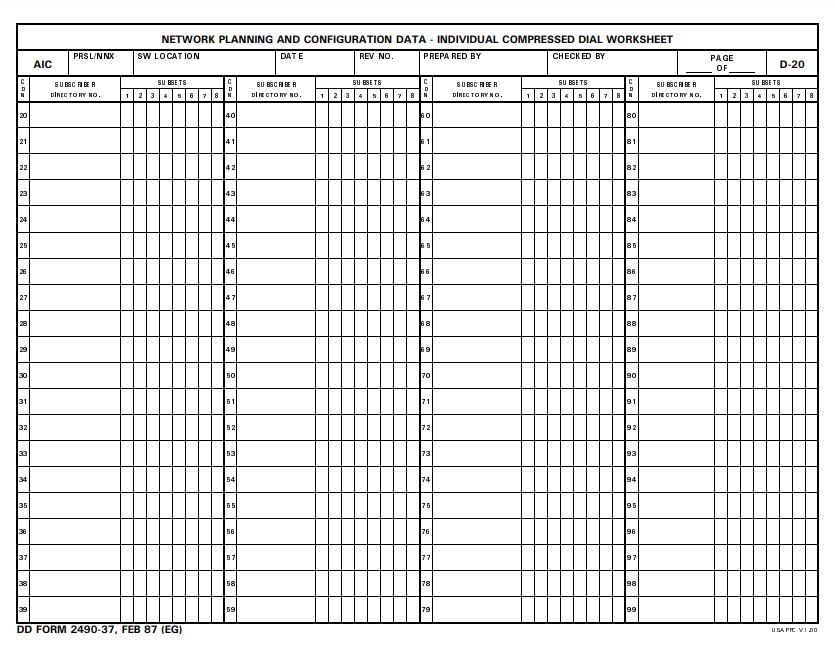 Download dd 2490-37 Form