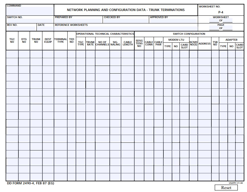 Download dd 2490-4 Form