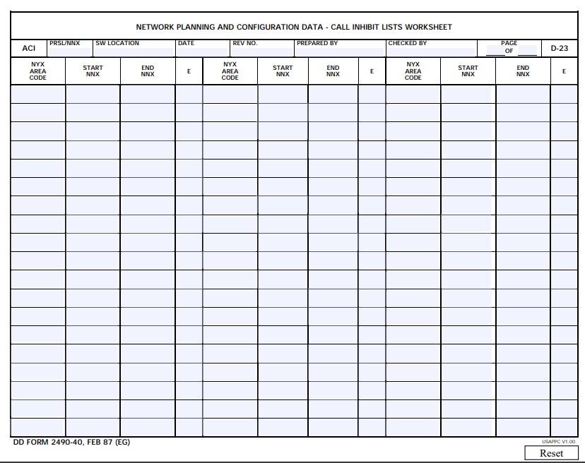 Download dd 2490-40 Form